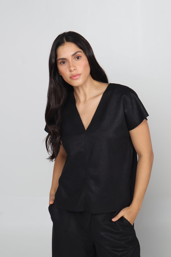 Blusa Mara Negro Brillante
